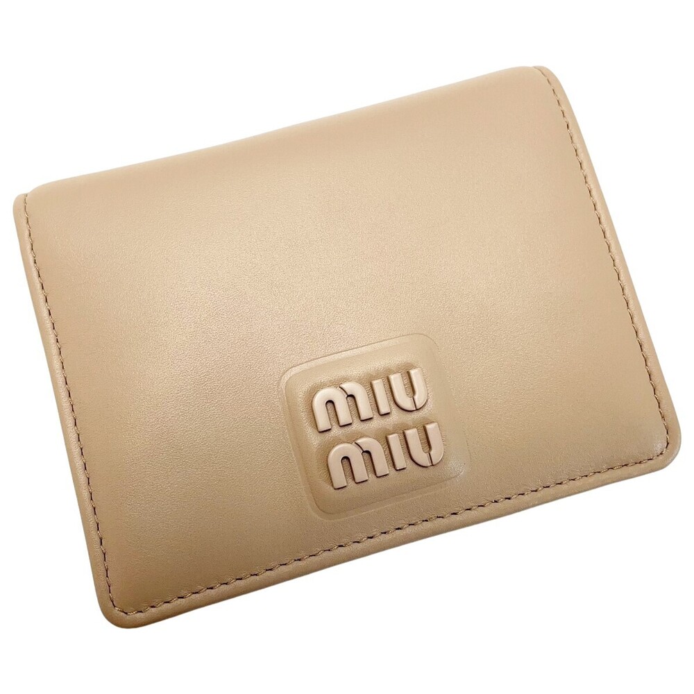 Miu Miu Softy Padded Beige Bi fold Wallet